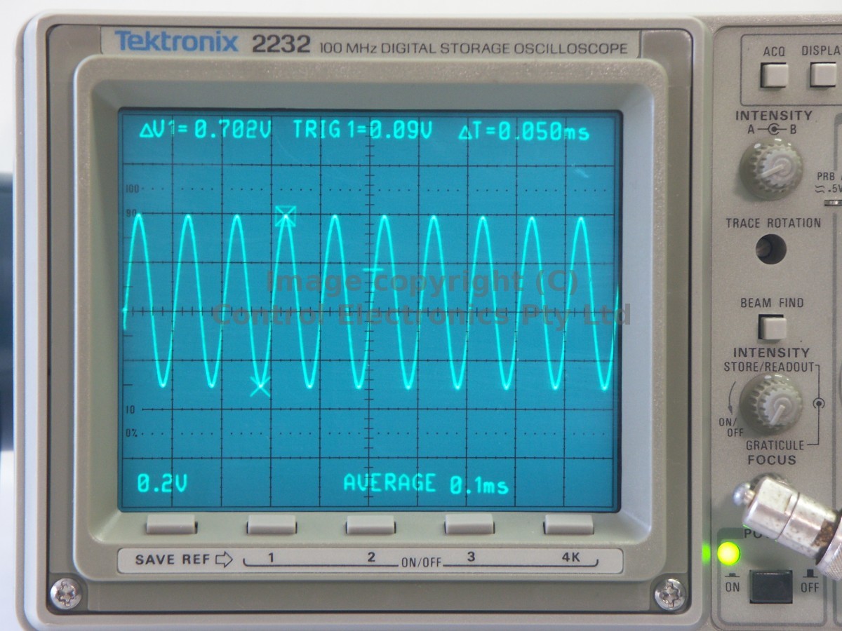 Tektronix 2232 screen view