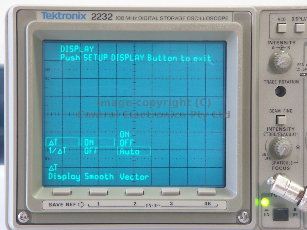 Tektronix 2232 screen view