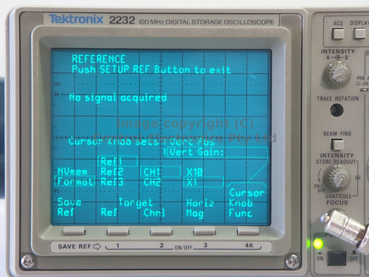 Tektronix 2232 screen view