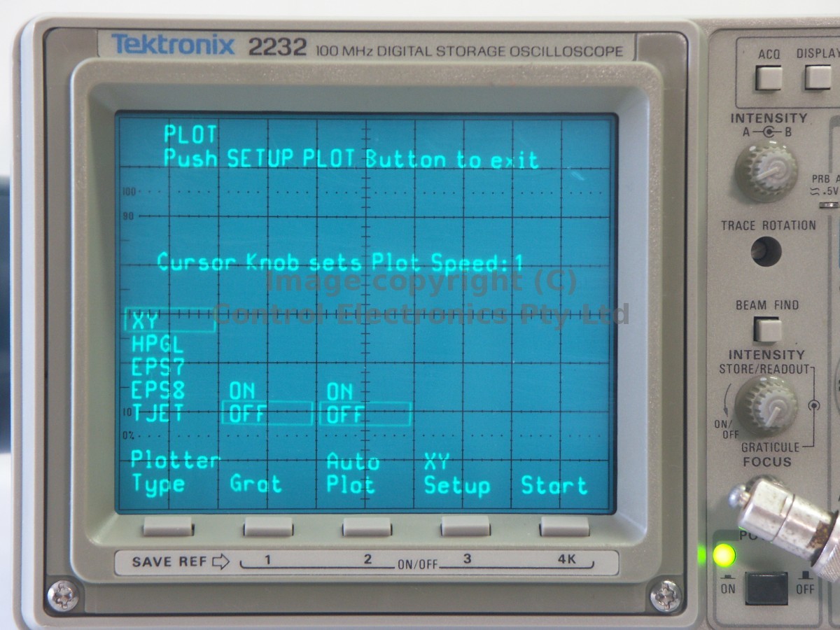 Tektronix 2232 screen view