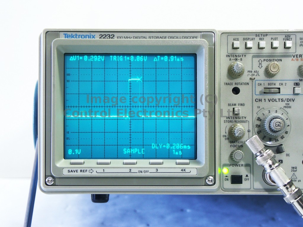 Tektronix 2232 screen view