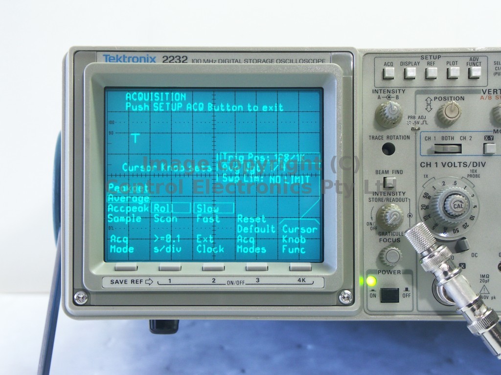 Tektronix 2232 screen view